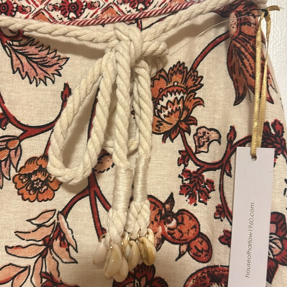 House of Harlow 1960 BoHo Bohemian floral maxi linen skirt Small NWT - Picture 2 of 5
